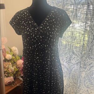 Torrid Black and White Ruched Midi Sundress